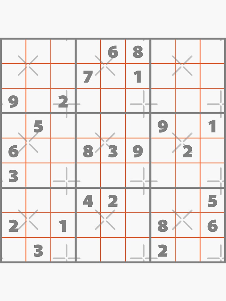 Sudoku Puzzle Grey and Orange | Puzzle #4 | Sticker