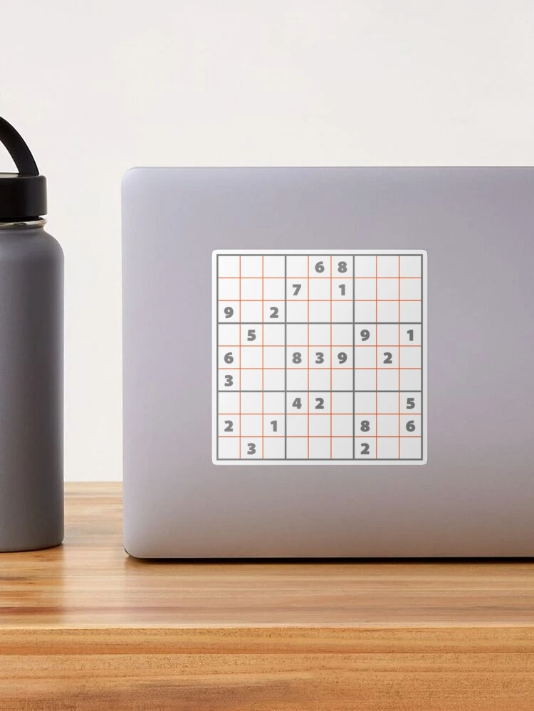 Sudoku Puzzle Grey and Orange | Puzzle #4 | Sticker