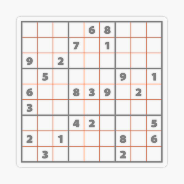 Sudoku Puzzle Grey and Orange | Puzzle #4 | Sticker