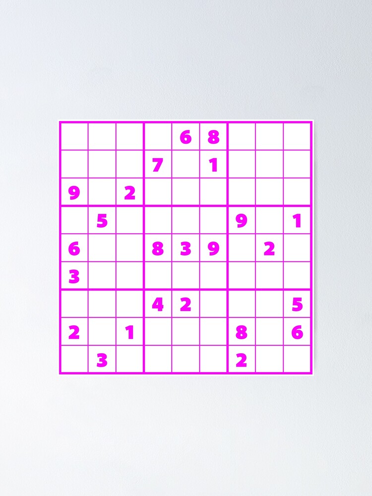 Sudoku Puzzle Blue and White  Puzzle #3 Poster for Sale by