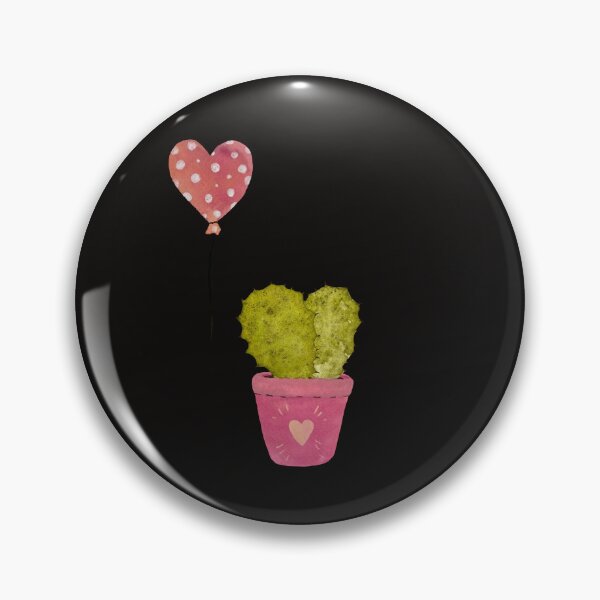 Item preview, Balloon cactus red heart texture watercolor sketch black designed and sold by Yana Mustafina | Boho Soulful Designs.