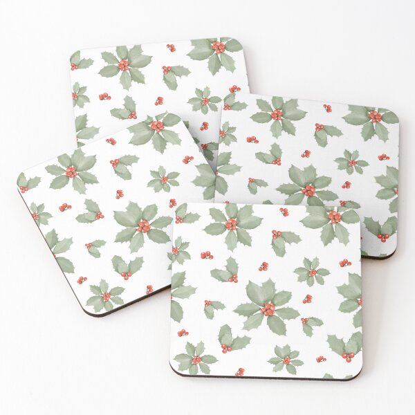 Item preview, Poinsettia flower and winter red berries -04.2022 designed and sold by designveralee.