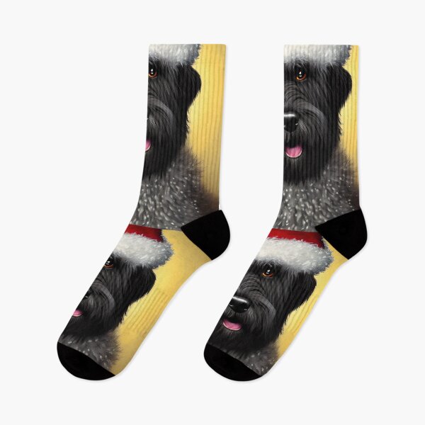 Item preview, Christmas Bouvier Des Flandres Wearing A Santa Hat designed and sold by ZenEverAI.