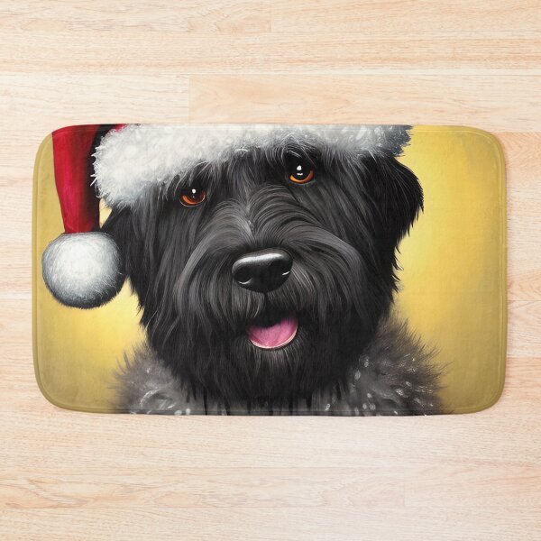 Item preview, Christmas Bouvier Des Flandres Wearing A Santa Hat designed and sold by ZenEverAI.