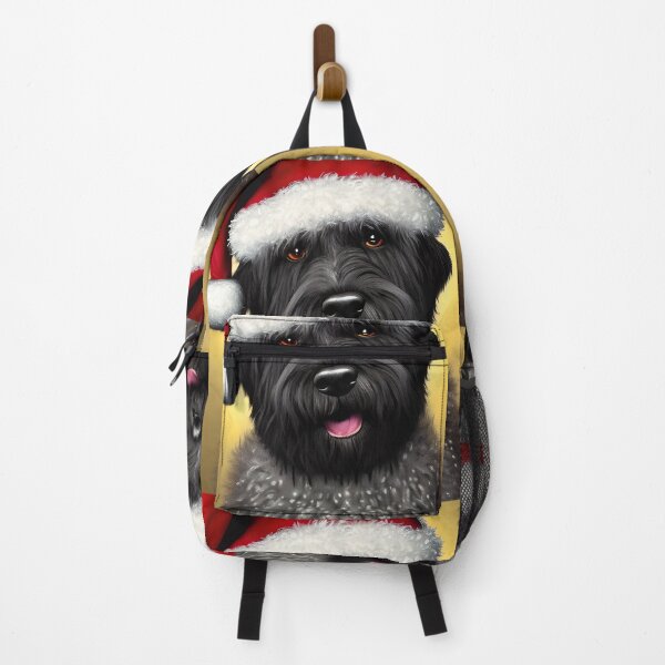 Item preview, Christmas Bouvier Des Flandres Wearing A Santa Hat designed and sold by ZenEverAI.