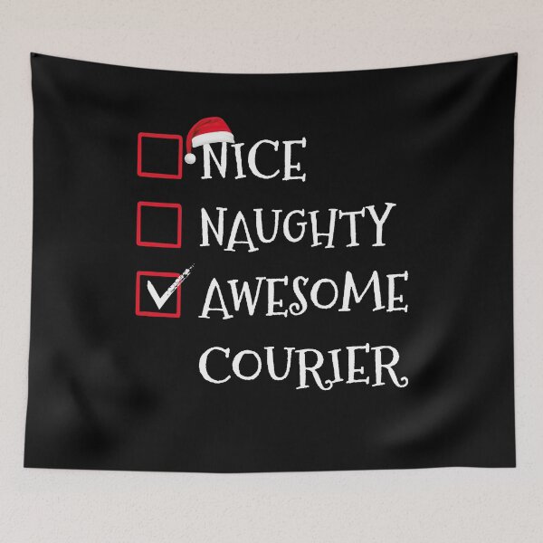 Item preview, Nice Naughty Awesome Courier Funny Santa Claus Christmas List designed and sold by Elia-Art.