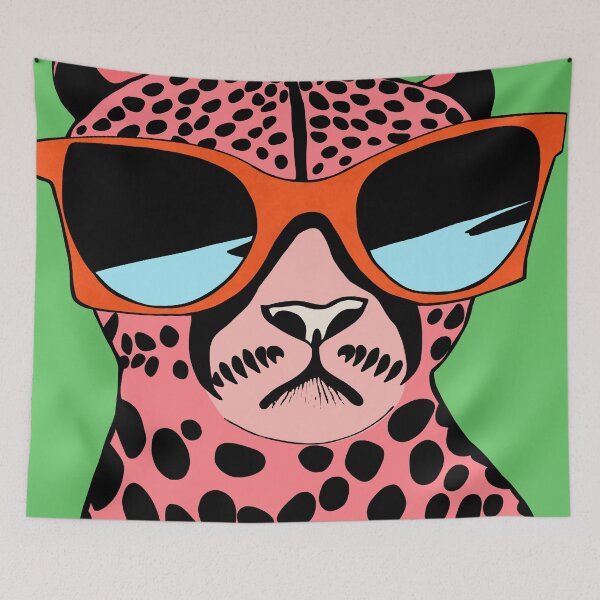 Item preview, Cool funky pop-art pink cheetah in shades designed and sold by Cool Stuff Galore.
