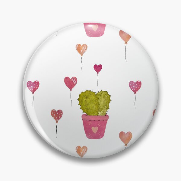 Item preview, Cactus balloon pink cute pattern a watercolor designed and sold by Yana Mustafina | Boho Soulful Designs.