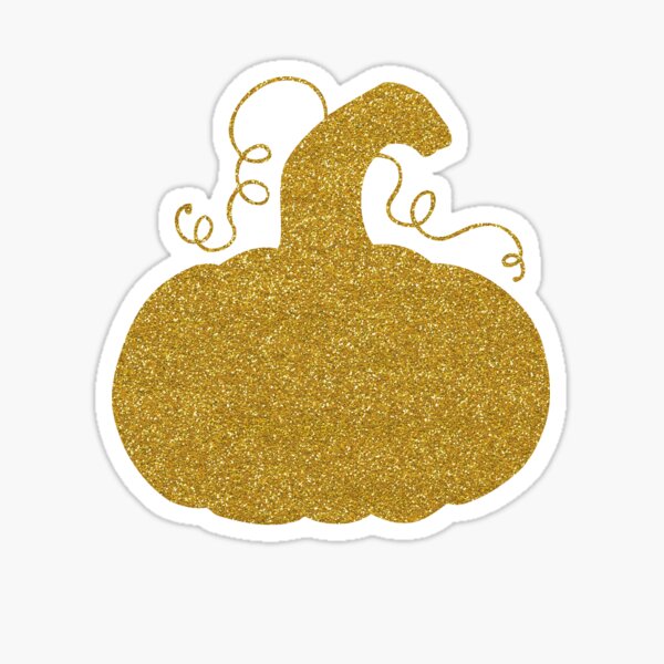 Gold Glitter Pumpkin Sticker