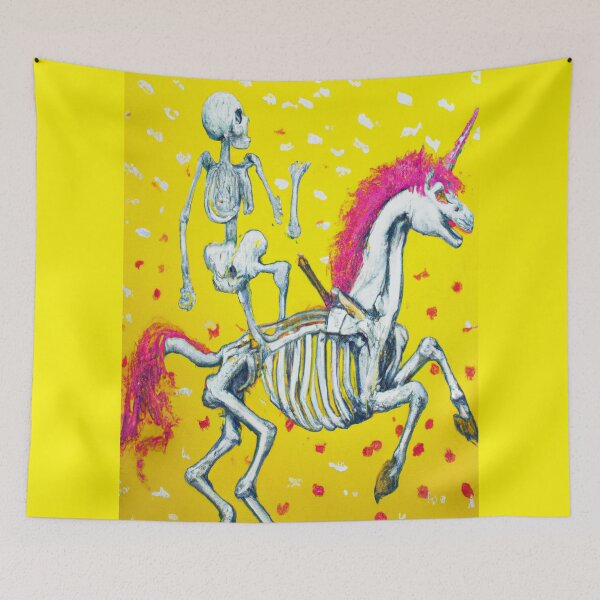 Item preview, Skeleton Riding Unicorn  designed and sold by URBANHEROMEN.