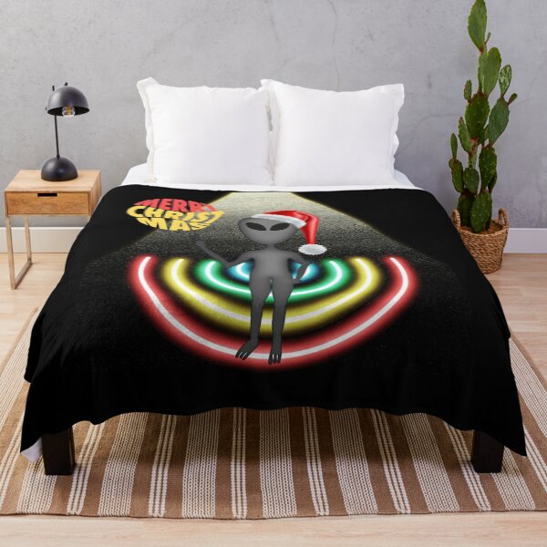 Item preview, Alien wearing Santa Cap on Christmas 3 (in black) | UFO Sighting | Merry Christmas designed and sold by CosmicStory.