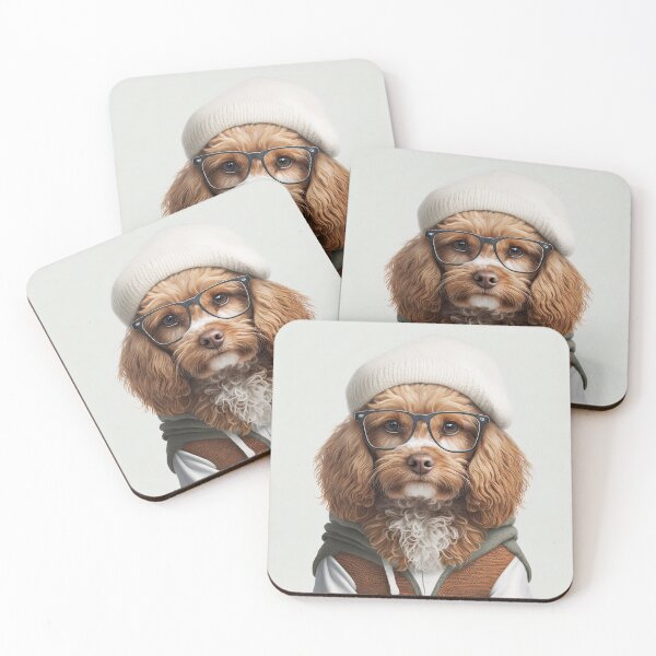 Item preview, Milo - Hipster Cavapoo Dog designed and sold by zoomzoomies.