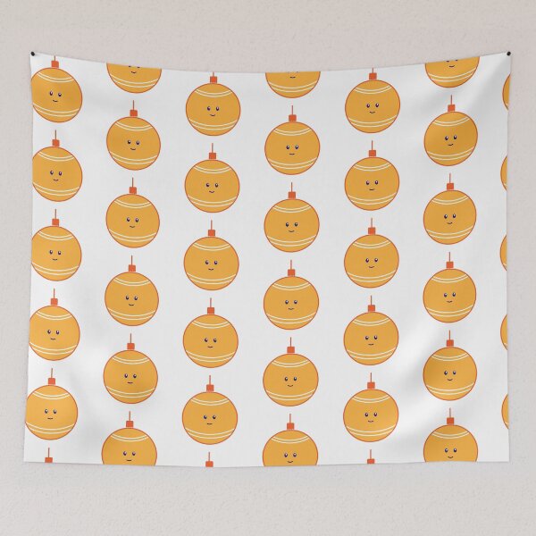 Item preview, Happy Christmas Ornament - Orange Bauble designed and sold by beanibooi.
