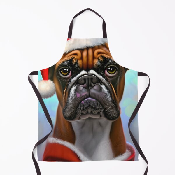 Item preview, Christmas Boxer Dog Wearing A Santa Hat designed and sold by ZenEverAI.