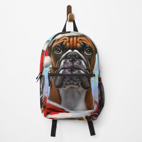 Item preview, Christmas Boxer Dog Wearing A Santa Hat designed and sold by ZenEverAI.