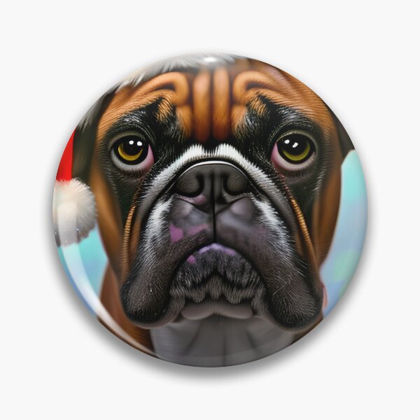 Item preview, Christmas Boxer Dog Wearing A Santa Hat designed and sold by ZenEverAI.