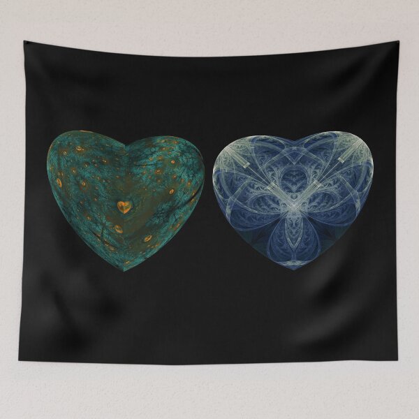 Item preview, Two Hearts Devided - Fractal Hearts Mug designed and sold by jade-cooper-art.
