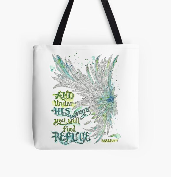 Under His Wings All Over Print Tote Bag