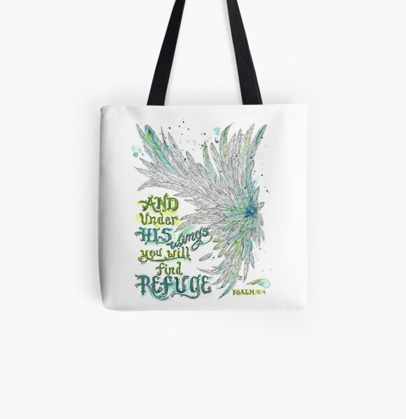 Under His Wings All Over Print Tote Bag