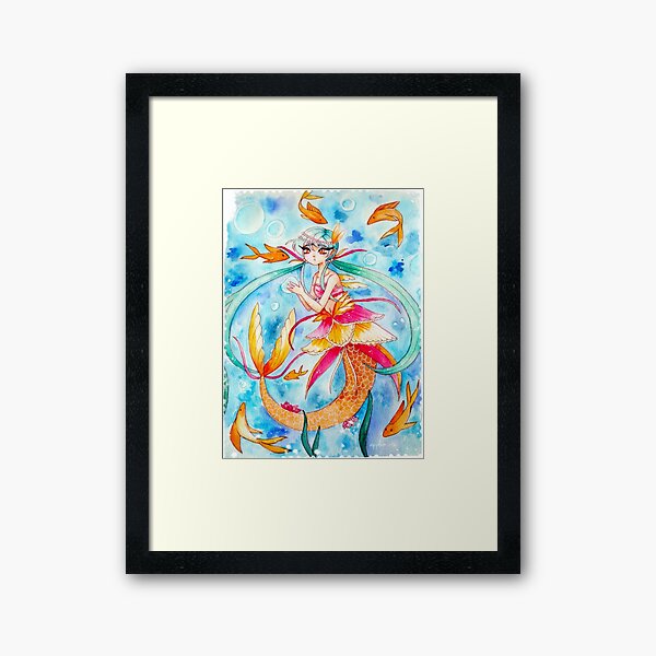 Mermaid & Fishies Framed Art Print