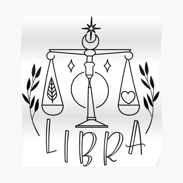 Libra Zodiac Sign Aesthetic Delicate Feminine Cosmic Space Witch Moon Poster For Sale By 5373