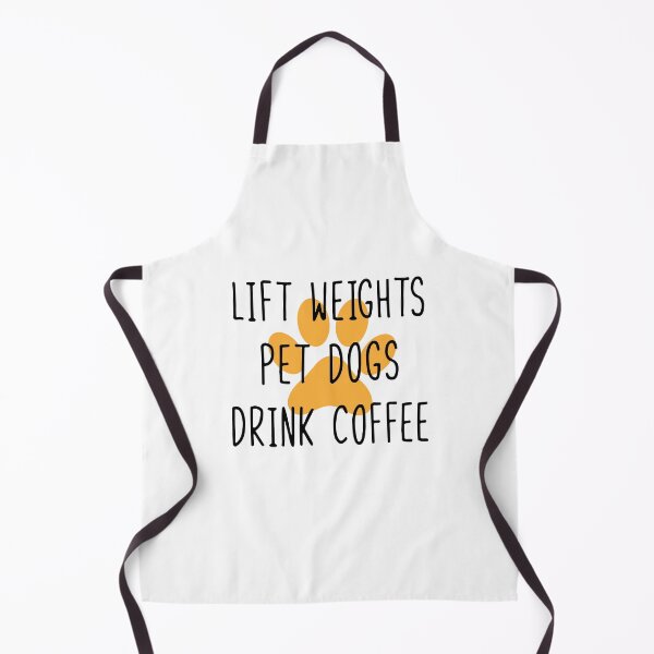 Item preview, lift weights pet dogs drink coffee yellow designed and sold by WilliamsGFX.