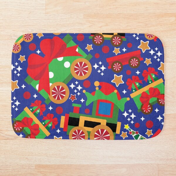Item preview, Mini adventures Christmas trains pattern blue designed and sold by smalladventures.