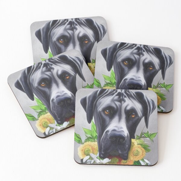 Item preview, Beautiful Pastel Great Dane With collar Of Yellow & White Flowers designed and sold by NikkiBear67.