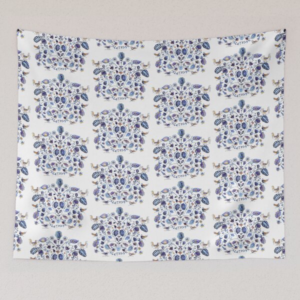 Item preview, Blue flowers ukrainian decor  designed and sold by Gogodzy.