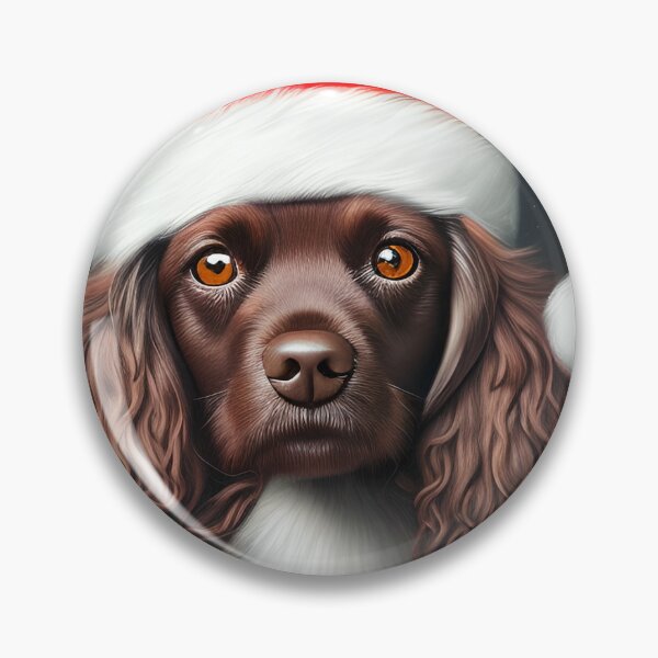 Item preview, Christmas Boykin Spaniel Wearing A Santa Hat designed and sold by ZenEverAI.