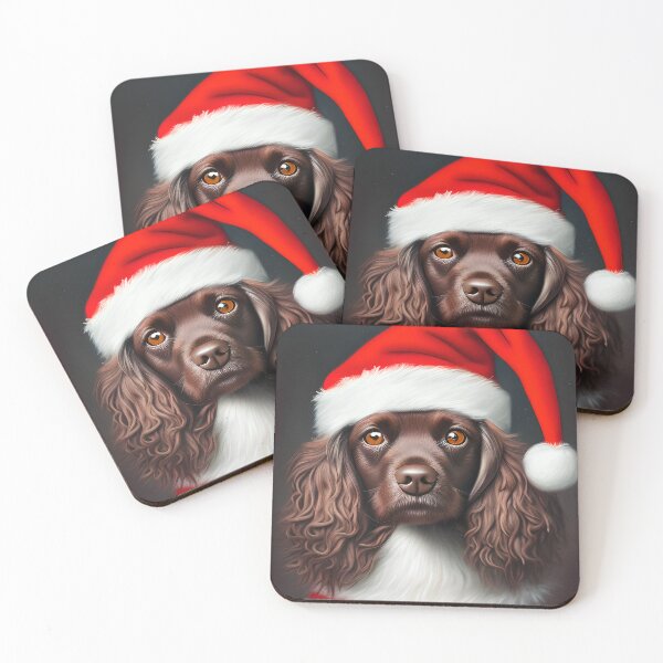 Item preview, Christmas Boykin Spaniel Wearing A Santa Hat designed and sold by ZenEverAI.