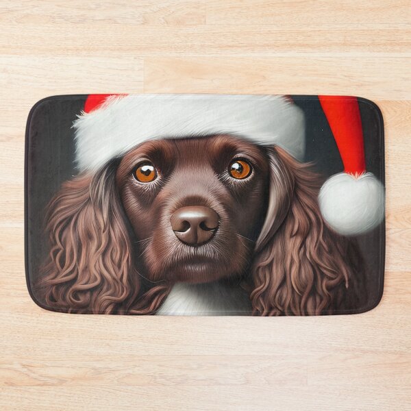 Item preview, Christmas Boykin Spaniel Wearing A Santa Hat designed and sold by ZenEverAI.