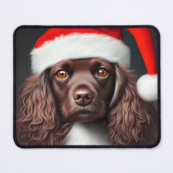 Item preview, Christmas Boykin Spaniel Wearing A Santa Hat designed and sold by ZenEverAI.