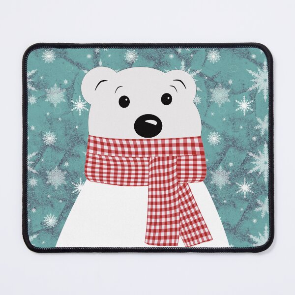 Item preview, Christmas polar bear on blue. designed and sold by marinaklykva.