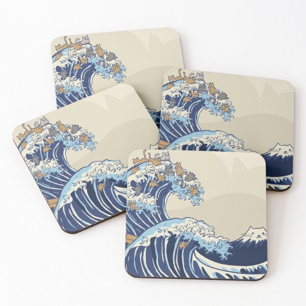 Item preview, Kawaii Great Wave Off Kanagawa Cats Lover Version designed and sold by KaylaStudio.