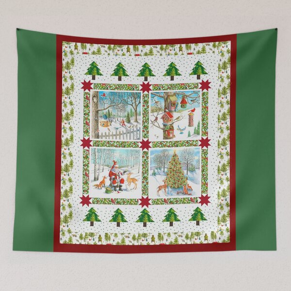 Item preview, Christmas Quilt, Santa Quilt, Quilt. Christmas blanket, Outdoor Christmas,  Rural Christmas designed and sold by Nostrathomas66.