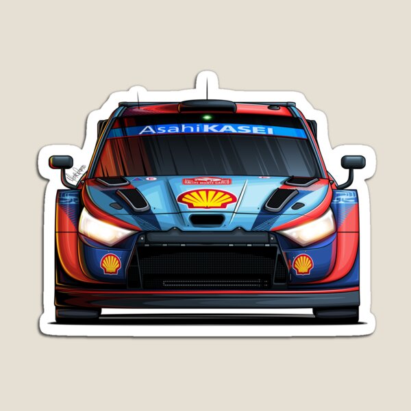 Hyundai i20 Rally1 2022 - Digital Art Magnet for Sale by