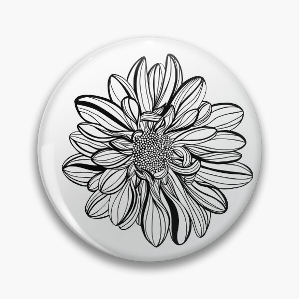 Item preview, Black and white line illustration of daisy flowers on a white background. Flower chrysanthemum isolated on white designed and sold by Sunshine2504.