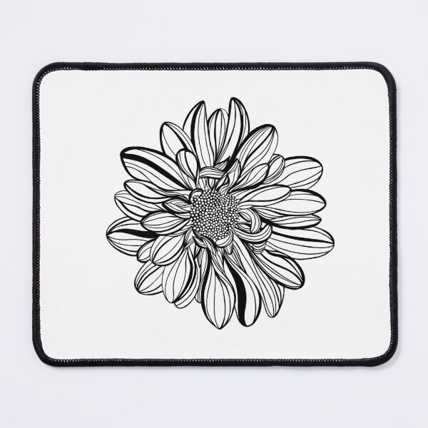 Item preview, Black and white line illustration of daisy flowers on a white background. Flower chrysanthemum isolated on white designed and sold by Sunshine2504.