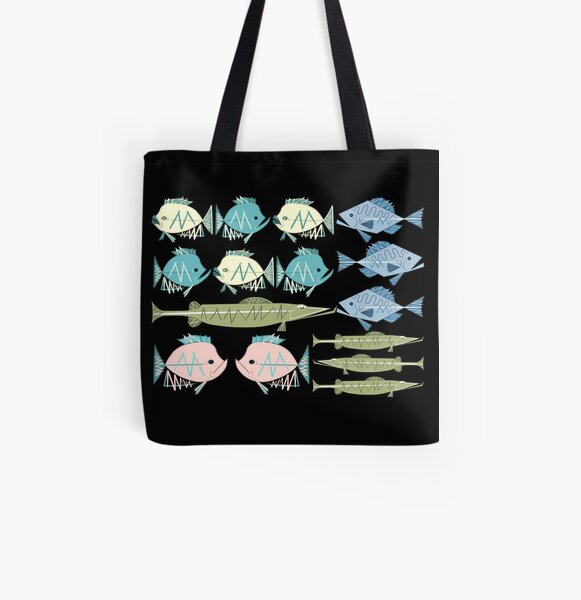 Atomic Fish Pattern All Over Print Tote Bag