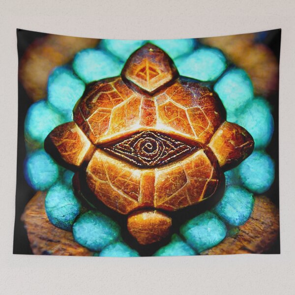 Item preview, Iridescent Blue Turtle Mandala - spiritual art spiritual artwork spirituality wellness well-being designed and sold by LvSoulCreations.