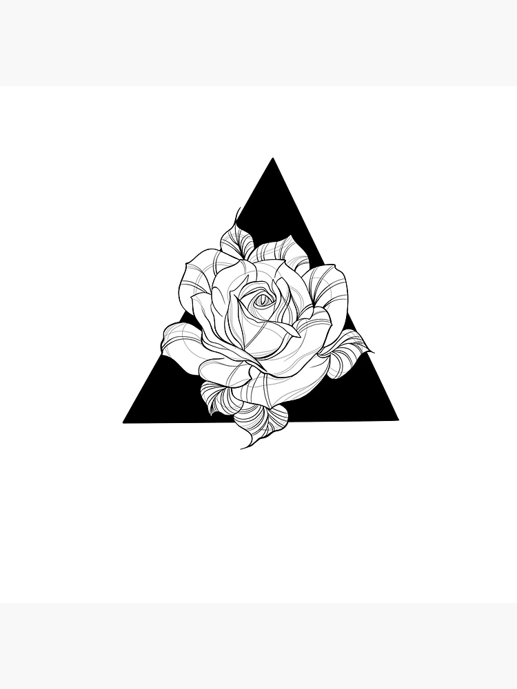 Geometric Triangle Rose Temporary Tattoos For Women Arm Neck Henna Tatoo  Decals Waterproof Sketch Flower Body Art Tattoo Sticker - Temporary Tattoos  - AliExpress
