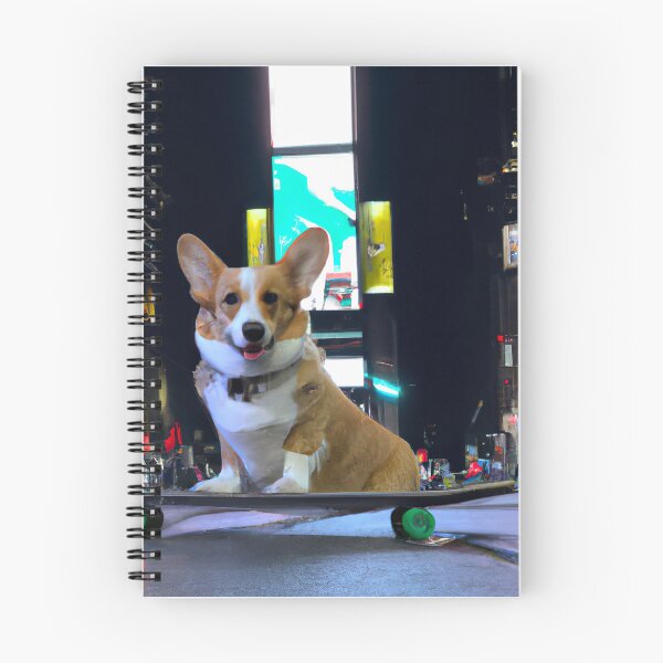 Item preview, Corgi on a skateboard on Time Square New York designed and sold by ASwissBear.