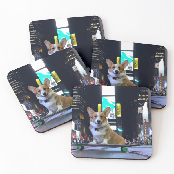 Item preview, Corgi on a skateboard on Time Square New York designed and sold by ASwissBear.