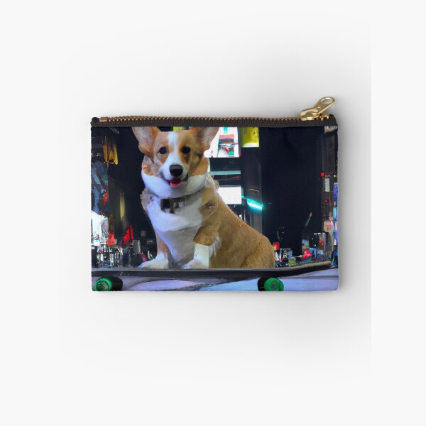 Item preview, Corgi on a skateboard on Time Square New York designed and sold by ASwissBear.