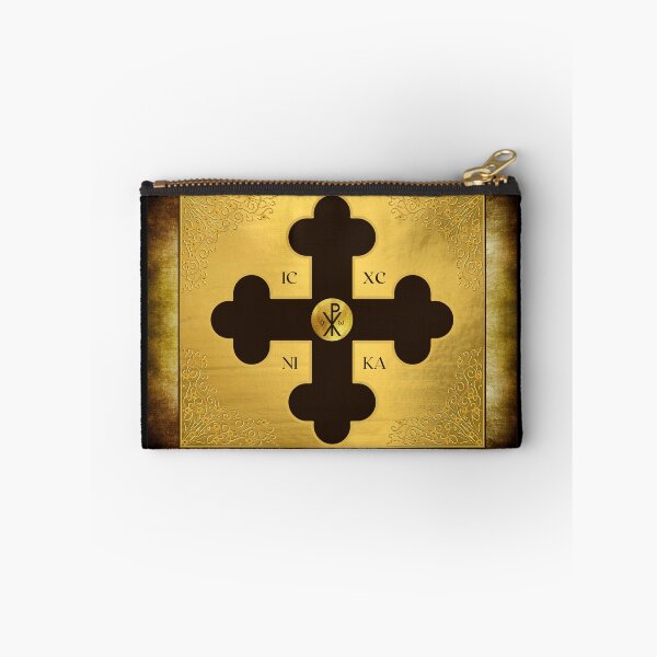 Item preview, Black Greek Orthodox Cross Wooden Gold ICXC NIKA designed and sold by Yiorgos Designs.