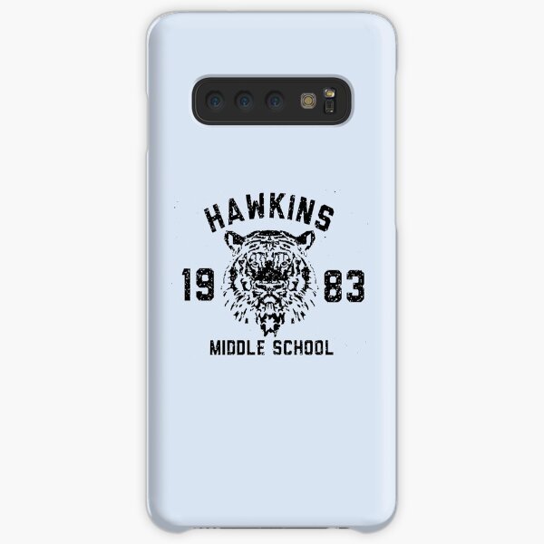 110. Stranger Things Hawkins Middle School black version Samsung Galaxy Snap Case