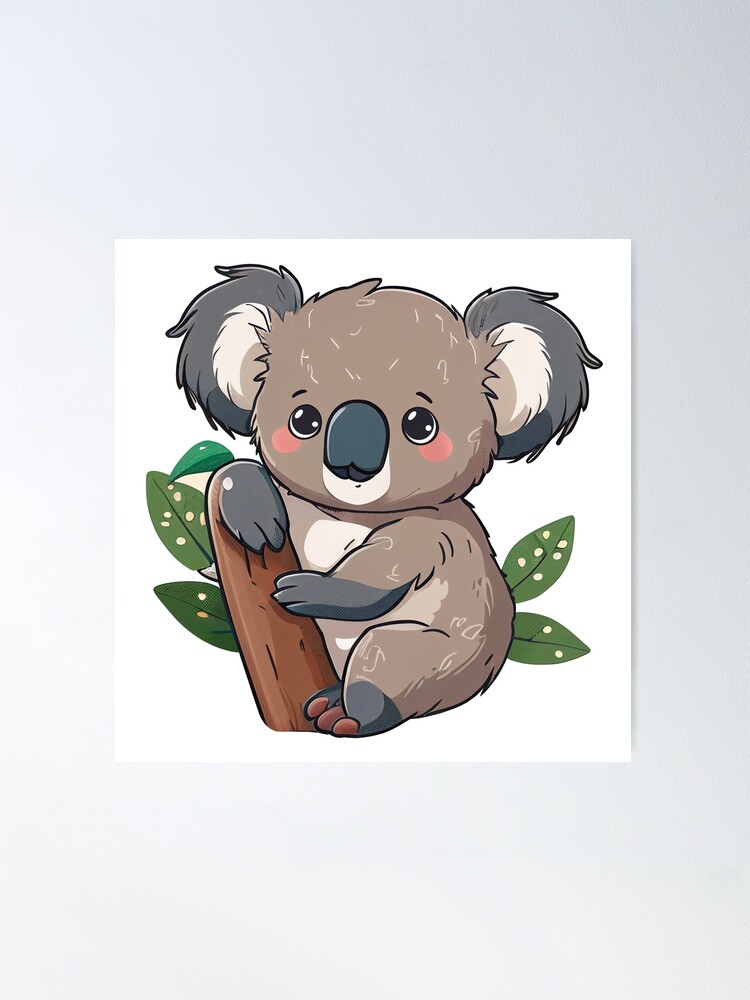 Brown Koala Bear - Cute  Poster for Sale by Bondoboxy