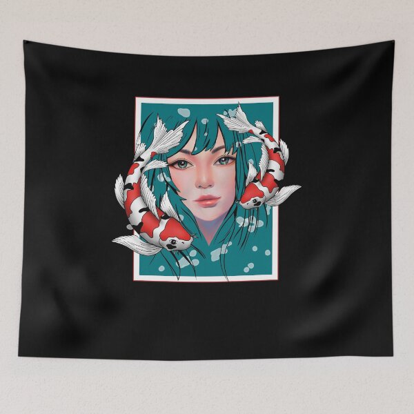 Item preview, Anime girl with koi designed and sold by Fran Fryberg.