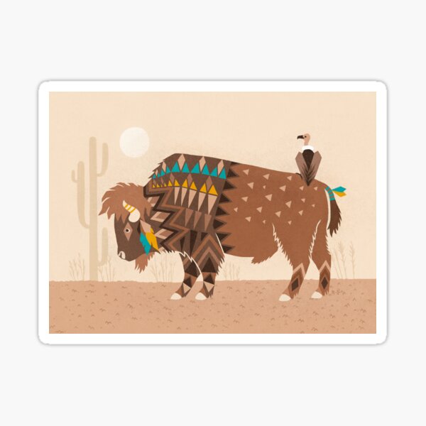 Buffalo & vulture Sticker